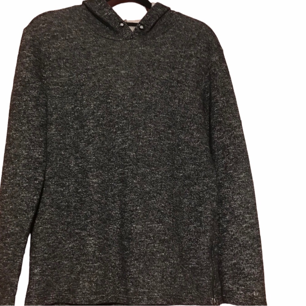 Fabletics Taj Black Marled Pullover Sweatshirt Ho… - image 2
